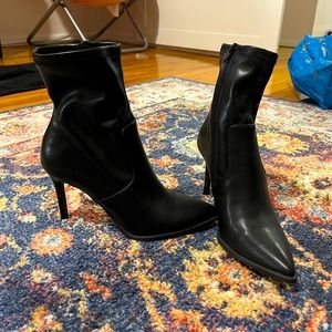 Steve Madden Pointed Toe Faux Leather Ankle Boots